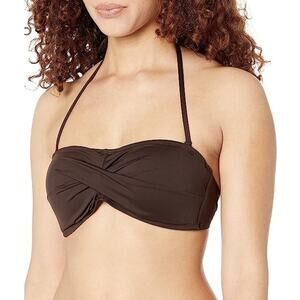 Tommy Bahama Women's Pearl Bandeau Bikini Top Halter Strap Brown Size Small NWT